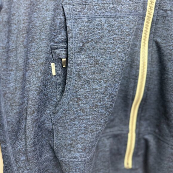 Vuori Women's Halo Performance full zip heather navy buttery soft hoodie - Picture 5 of 10